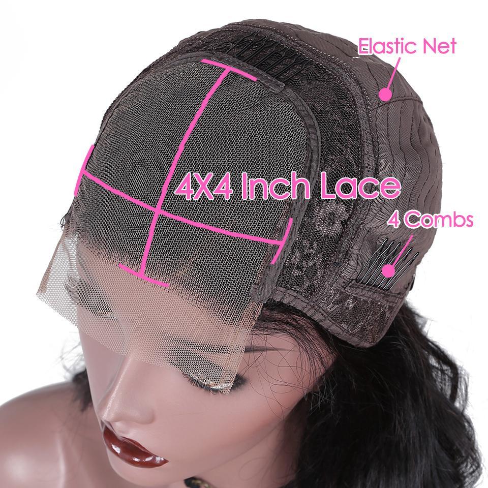 180% Density Full 4x4 Transparent Lace Front Deep Wave Human Hair Wigs